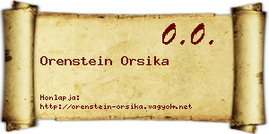 Orenstein Orsika névjegykártya